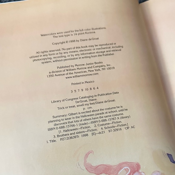 Trick or Treat, Smell My Feet Hardcover Book by Diane DeGroat - Picture 4 of 4